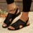 Women's Mesh Flat Sandals, Open Toe Elastic Strap Slingback Shoes, Casual Slip On Sandals