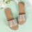 Women's Rhinestone Flat Slippers, Glitter Open Toe Non-slip Slides Shoes, Casual Outdoor Slippers