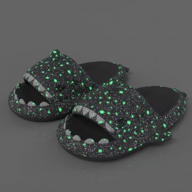 Women's Luminous Shark House Slides, Summer Soft Sole Pillow Slides, Anti-skid Home Slides