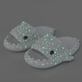 Women's Luminous Shark House Slides, Summer Soft Sole Pillow Slides, Anti-skid Home Slides