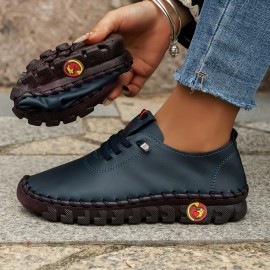 Women's Solid Color Flatform Shoes, Slip On Low-top Round Toe Non-slip Soft Rubber Sole Shoes, Casual Walking Shoes