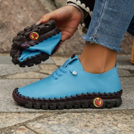 Women's Solid Color Flatform Shoes, Slip On Low-top Round Toe Non-slip Soft Rubber Sole Shoes, Casual Walking Shoes