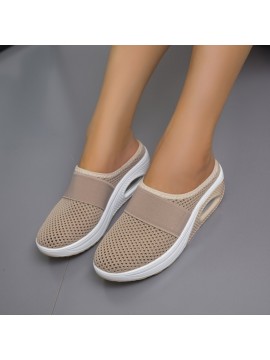 Women's Casual Summer Mesh Breathable Half Drag Shoes, Beach Platform sports shoes