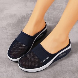 Women's Casual Summer Mesh Breathable Half Drag Shoes, Beach Platform sports shoes