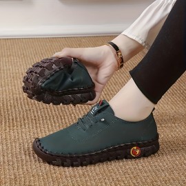 Women's Flat Sneakers, Casual Lace Up Outdoor Shoes, Women's Comfortable Low Top Shoes