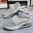 Women's Solid Color Mesh Sneakers, Slip On Soft Sole Platform Home Casual Shoes, Breathable Half Drag Slides Shoes