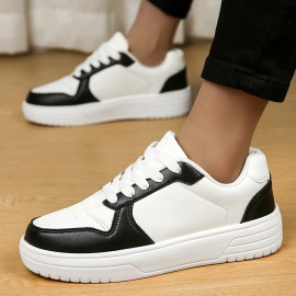 Women's Trendy Flat Sneakers, Casual Lace Up Outdoor Shoes, Women's Comfortable Low Top Shoes