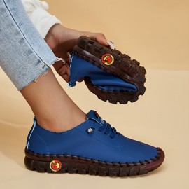 Women's Solid Color Shoes, Slip On Round Toe Low-top Breathable Non-slip Soft Sole Outdoor Shoes, Versatile Comfy Shoes