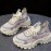 Women's Knit Chunky Sneakers, Colorblock Lace Up Low Top Running Sports Shoes, Breathable Walking Trainers