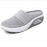 Women's Mesh Flat Shoes, Air Cushion Half Slippers, Slip On Breathable Casual Shoes