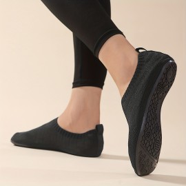 Casual Knitted Sock Slippers, Breathable & Comfortable Elastic Slip On Shoes, Lightweight Indoor Slippers