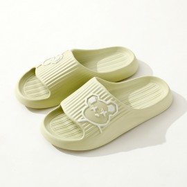 Women's Bear Flat Slides Shoes, Non-slip Quick Drying Indoor Bathroom Slippers, House EVA Slippers