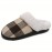 Plaid Home Slippers Soft Plush Cozy House Slippers Anti-skid Slip-on Shoes Indoor For Men Winter Shoes