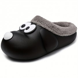 Cute Dog Design Slippers, Casual Slip On Plush Lined Shoes, Comfortable Indoor Home Slippers