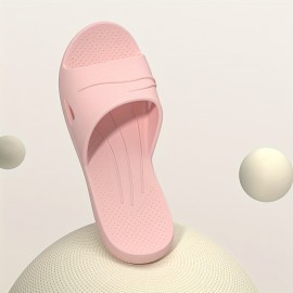 Solid Color Slides, Casual Slip On Soft Sole Pillow Slides, Lightweight Bathroom Home Slides